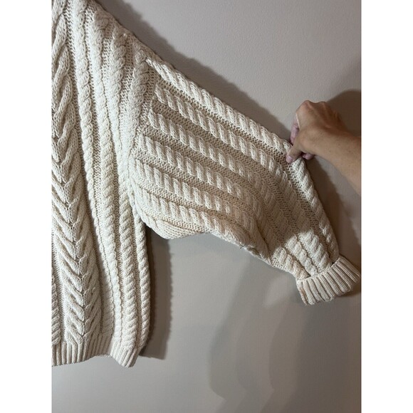 Vintage Paul James Chunky Knit Creeam Cardigan Sweater Men’s Large 100% Wool - Picture 11 of 12